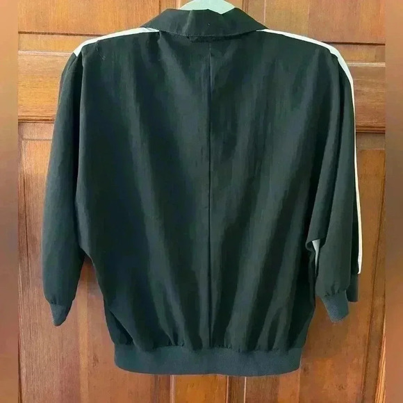 VINTAGE 80’s Bonnie Blair Floral Blouse black/white shoulder pads size S - Picture 7 of 7